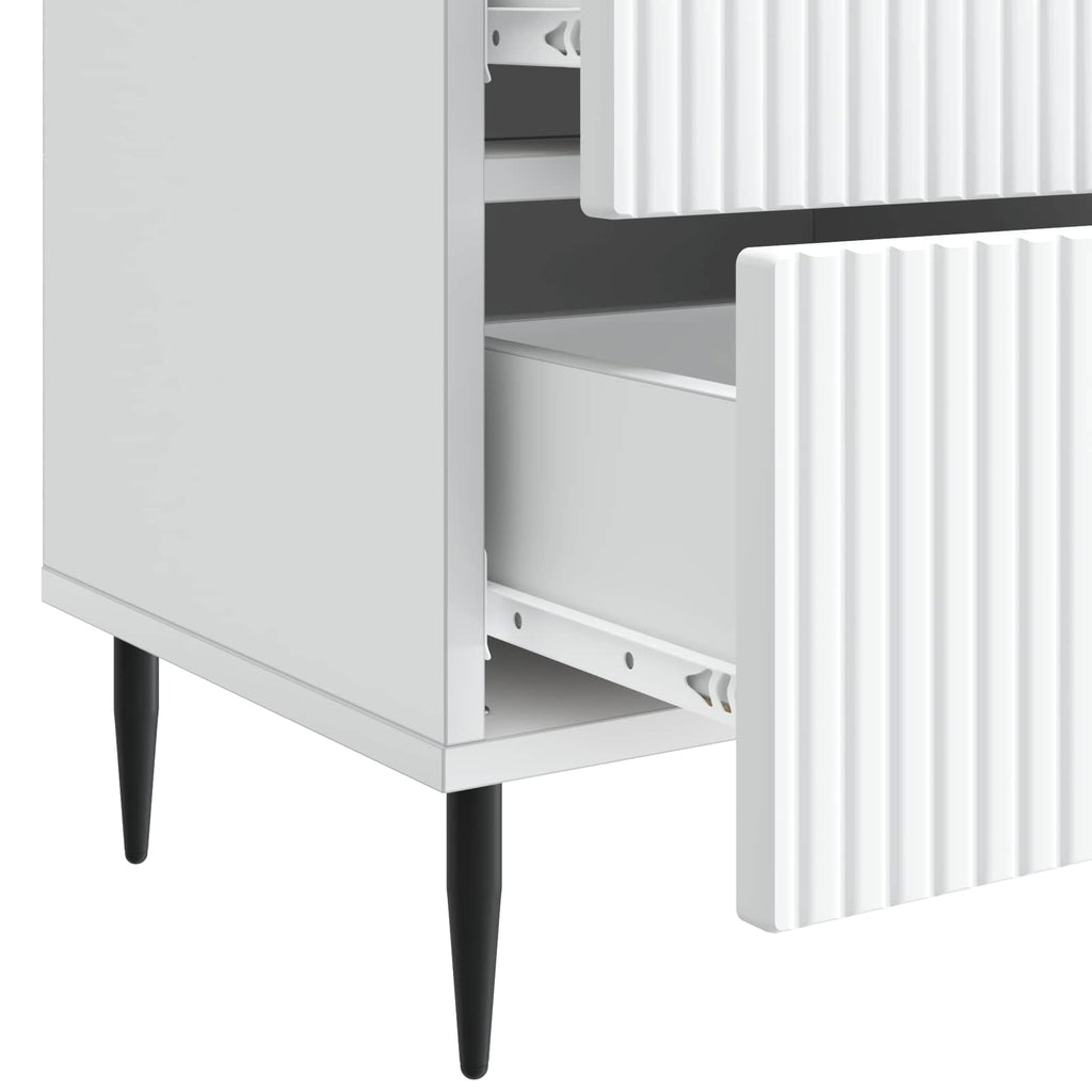 Armadio da Notte con cassetto 2 pcs Bianco 43 x 34,5 x 47,5 cm