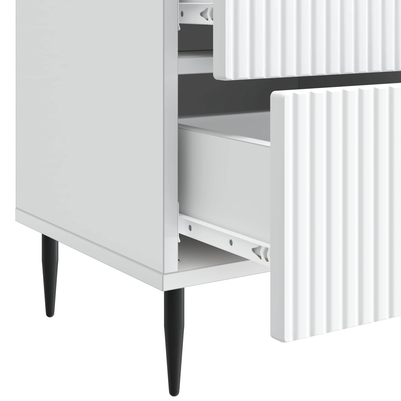 Armadio da Notte con cassetto 2 pcs Bianco 43 x 34,5 x 47,5 cm