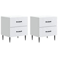 Armadio da Notte con cassetto 2 pcs Bianco 43 x 34,5 x 47,5 cm