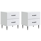 Armadio da Notte con cassetto 2 pcs Bianco 43 x 34,5 x 47,5 cm