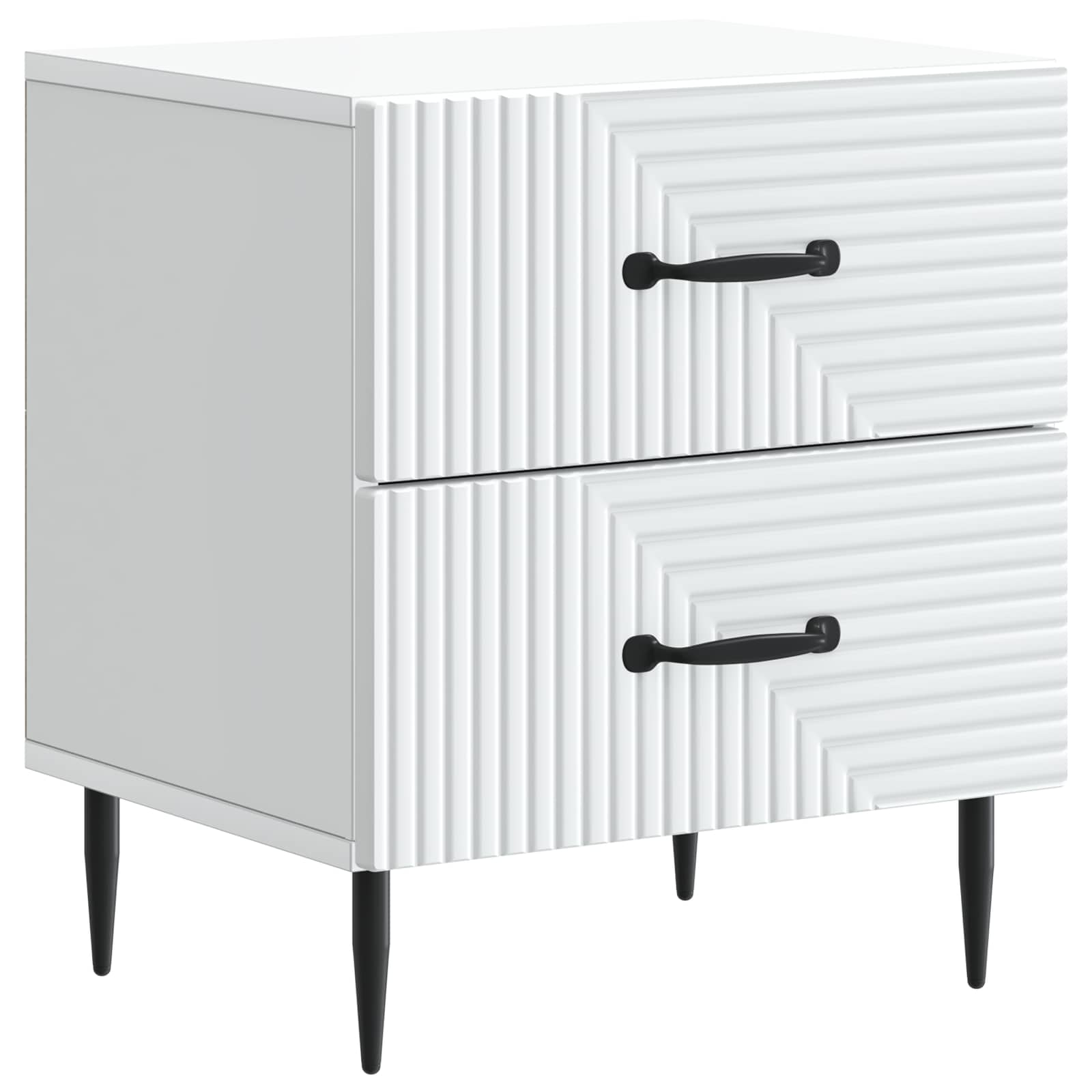Armadio da Notte con cassetto 2 pcs Bianco 43 x 34,5 x 47,5 cm
