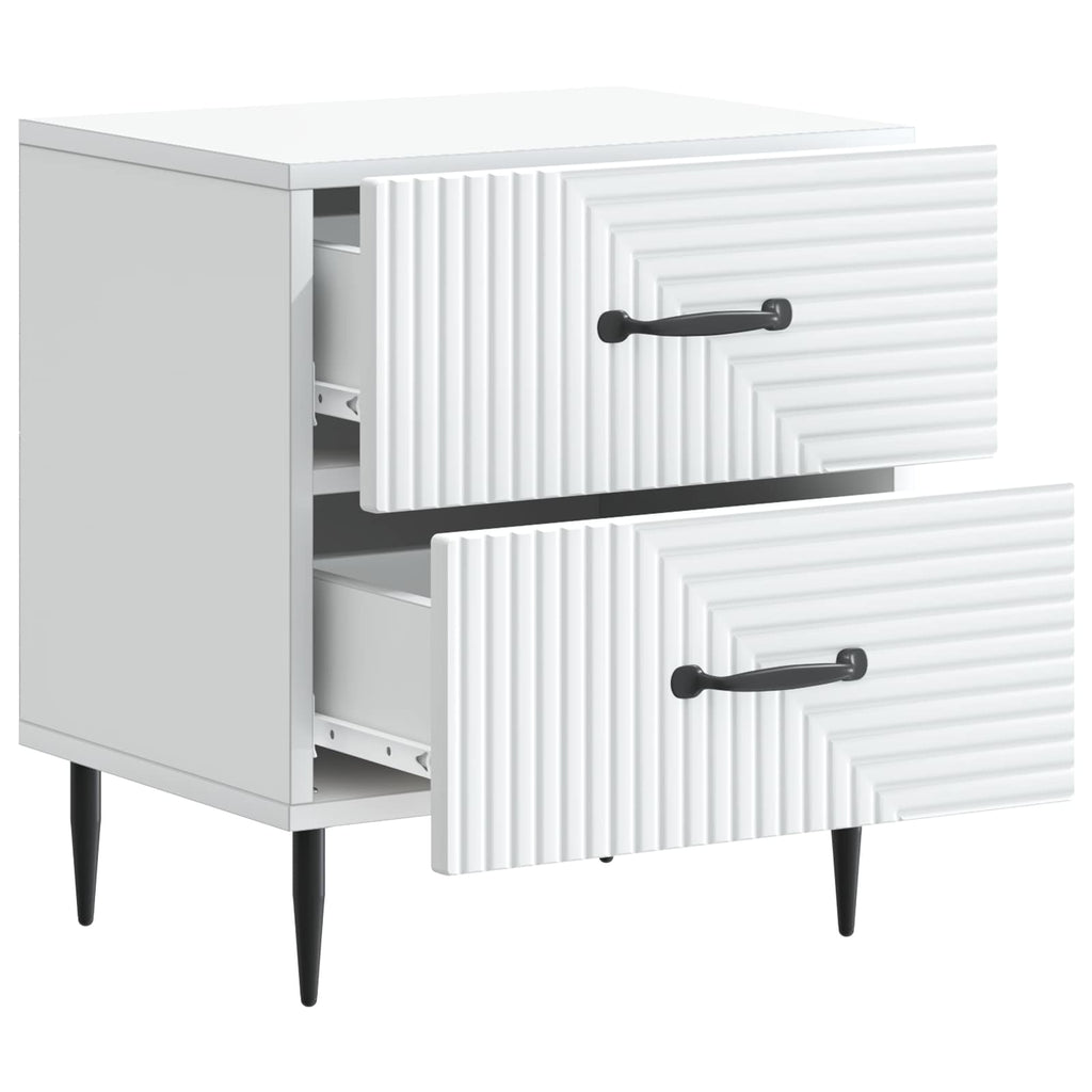 Armadio da Notte con cassetto 2 pcs Bianco 43 x 34,5 x 47,5 cm