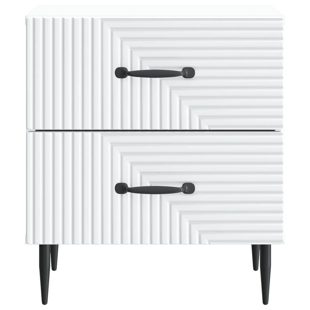 Armadio da Notte con cassetto 2 pcs Bianco 43 x 34,5 x 47,5 cm