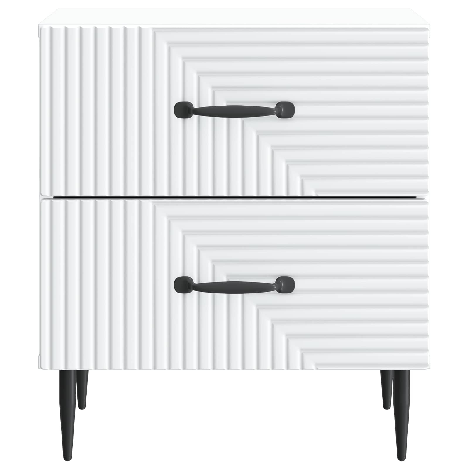Armadio da Notte con cassetto 2 pcs Bianco 43 x 34,5 x 47,5 cm