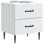 Armadio da Notte con cassetto 2 pcs Bianco 43 x 34,5 x 47,5 cm
