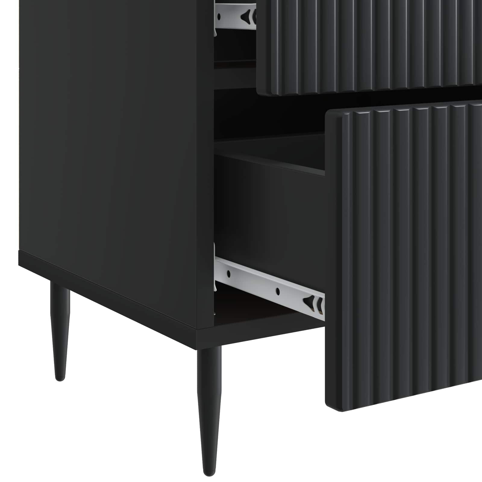 Armadio da Notte Nero 43 x 34,5 x 47,5 cm Legno ingegnerizzato