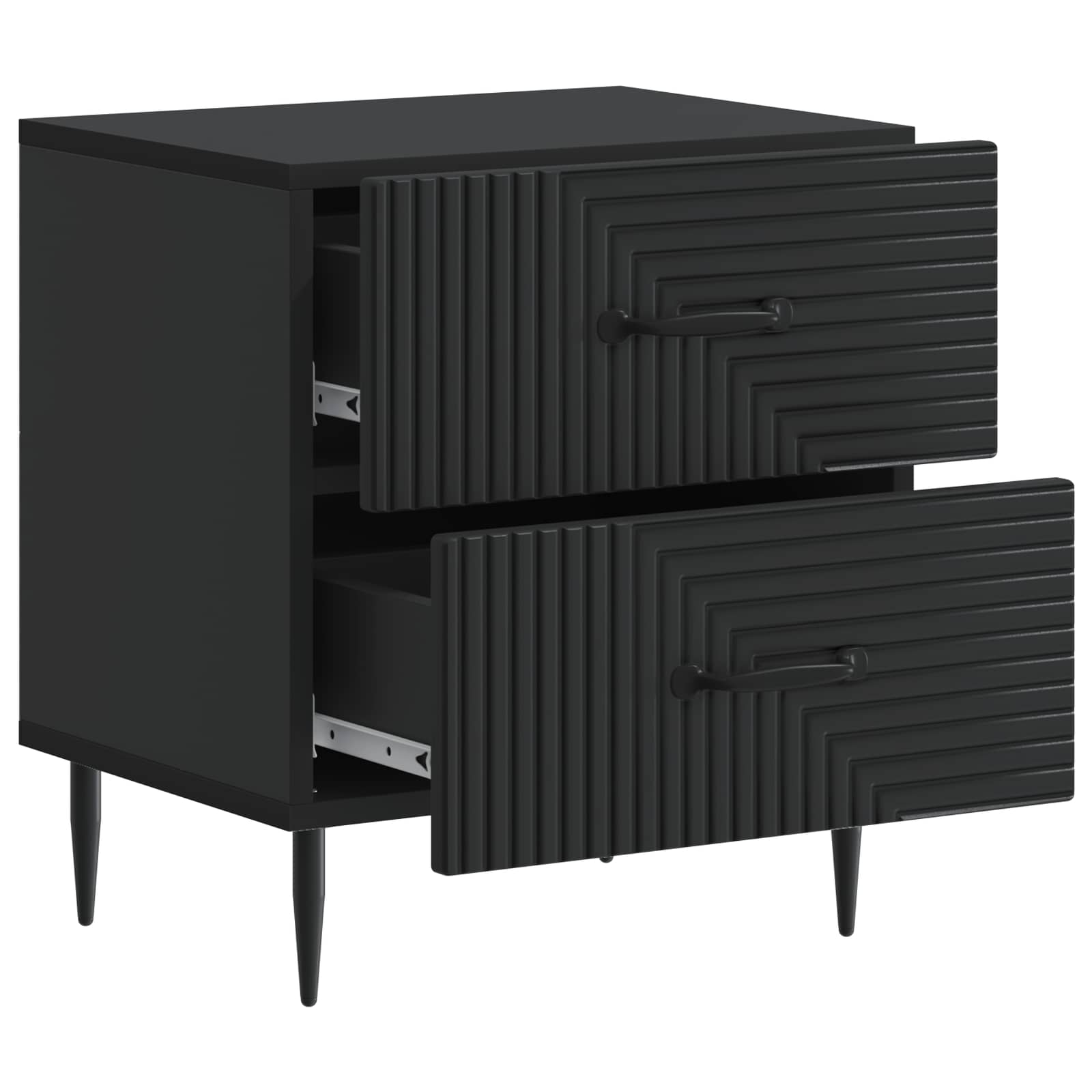 Armadio da Notte Nero 43 x 34,5 x 47,5 cm Legno ingegnerizzato