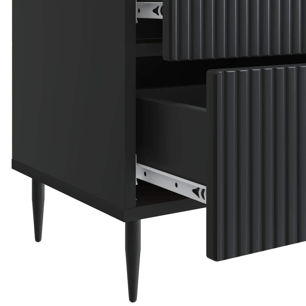 Armadio da Notte con cassetto 2 pcs Nero 43 x 34,5 x 47,5 cm