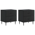 Armadio da Notte con cassetto 2 pcs Nero 43 x 34,5 x 47,5 cm