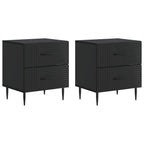 Armadio da Notte con cassetto 2 pcs Nero 43 x 34,5 x 47,5 cm