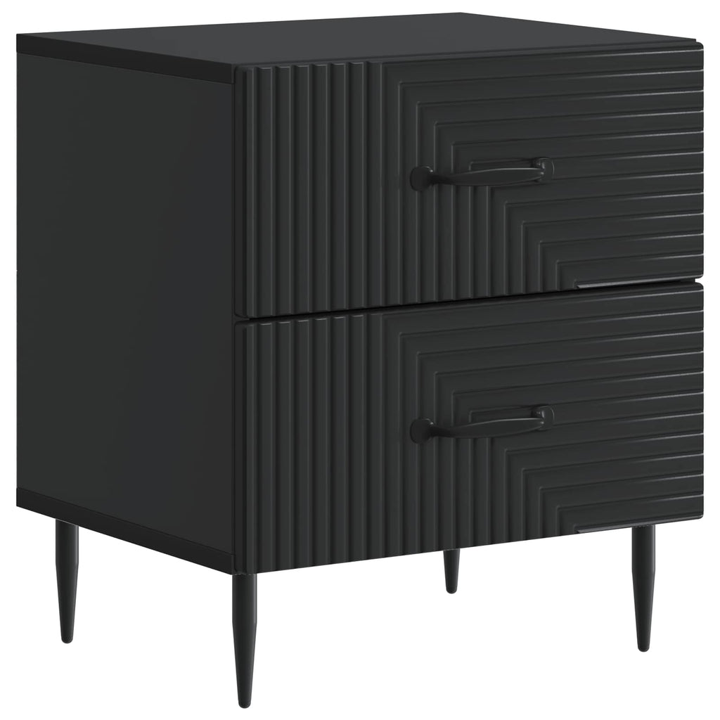 Armadio da Notte con cassetto 2 pcs Nero 43 x 34,5 x 47,5 cm