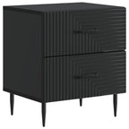 Armadio da Notte con cassetto 2 pcs Nero 43 x 34,5 x 47,5 cm