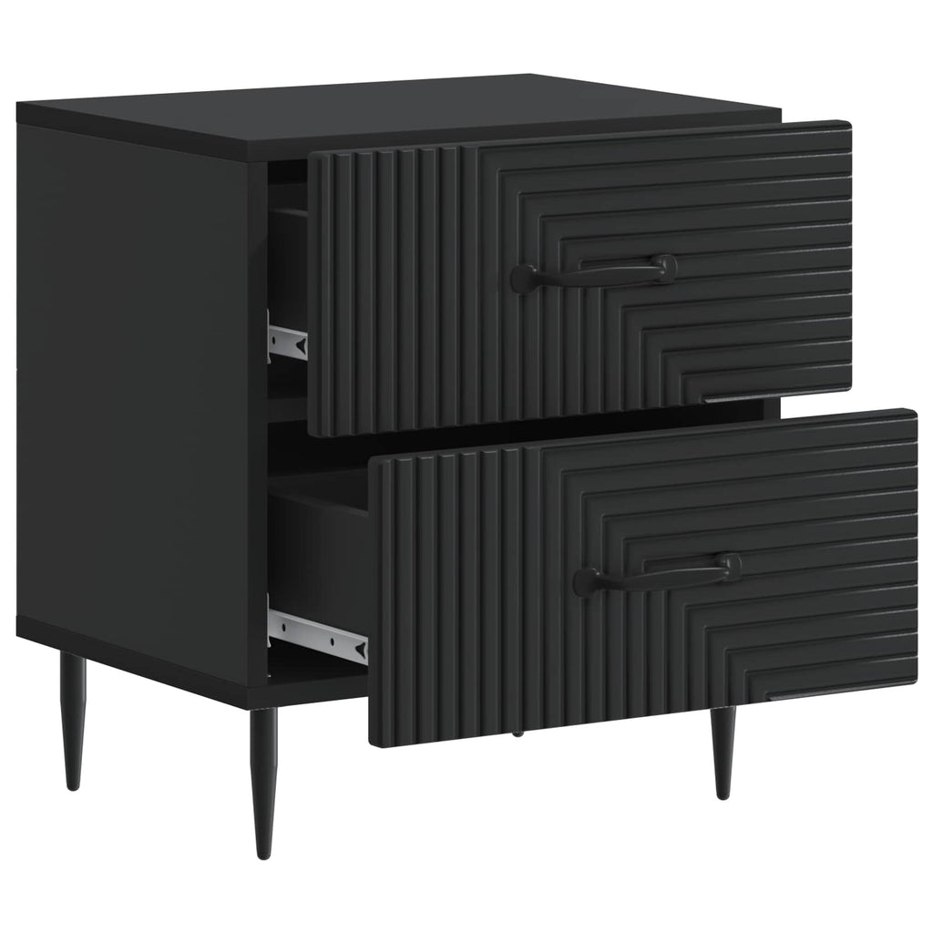 Armadio da Notte con cassetto 2 pcs Nero 43 x 34,5 x 47,5 cm