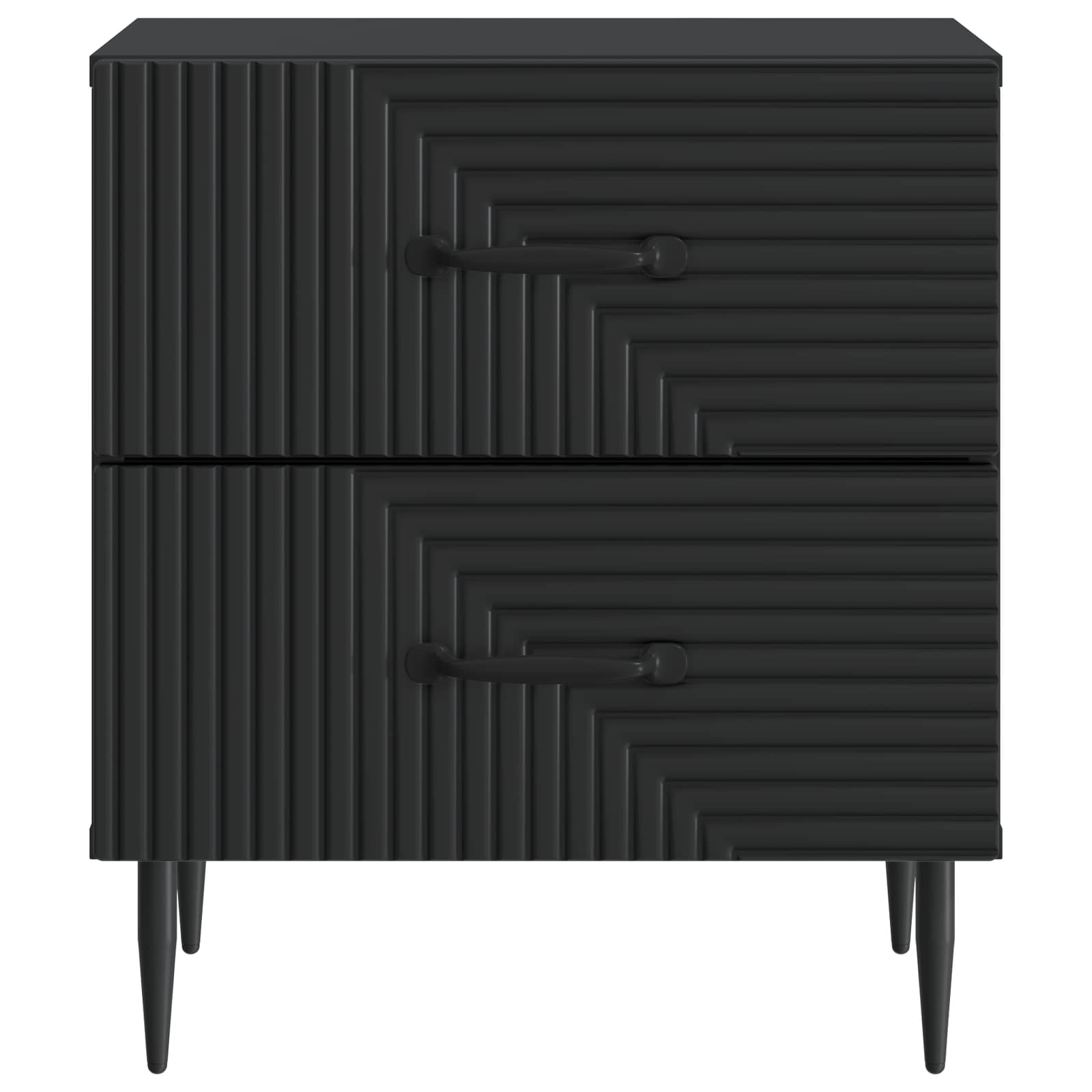 Armadio da Notte con cassetto 2 pcs Nero 43 x 34,5 x 47,5 cm