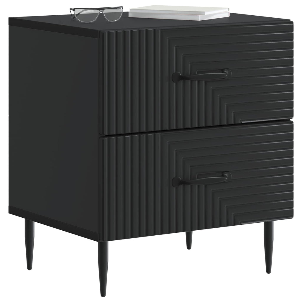 Armadio da Notte con cassetto 2 pcs Nero 43 x 34,5 x 47,5 cm