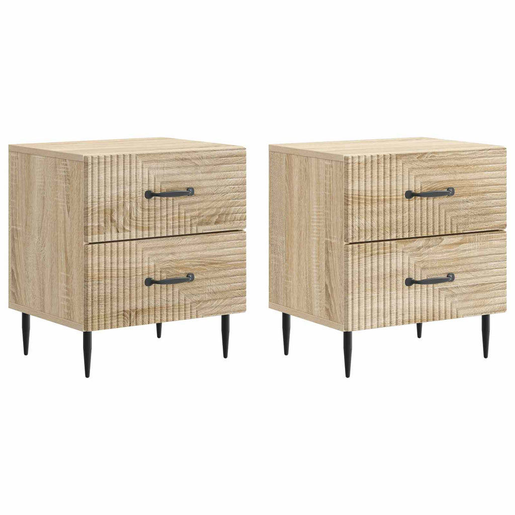 Armadio da Notte 2 pcs Rovere Sonoma 43 x 34,5 x 47,5 cm
