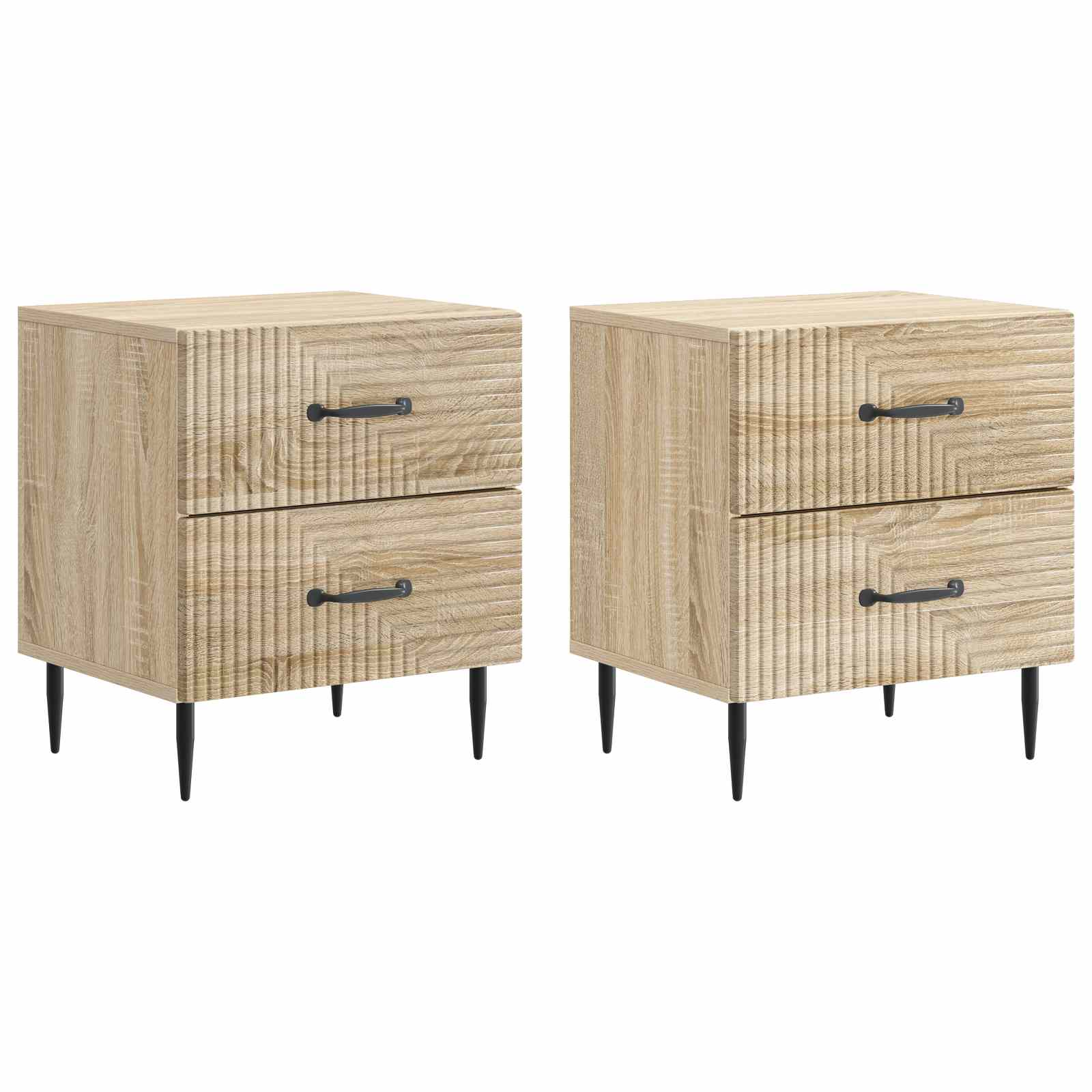 Armadio da Notte 2 pcs Rovere Sonoma 43 x 34,5 x 47,5 cm