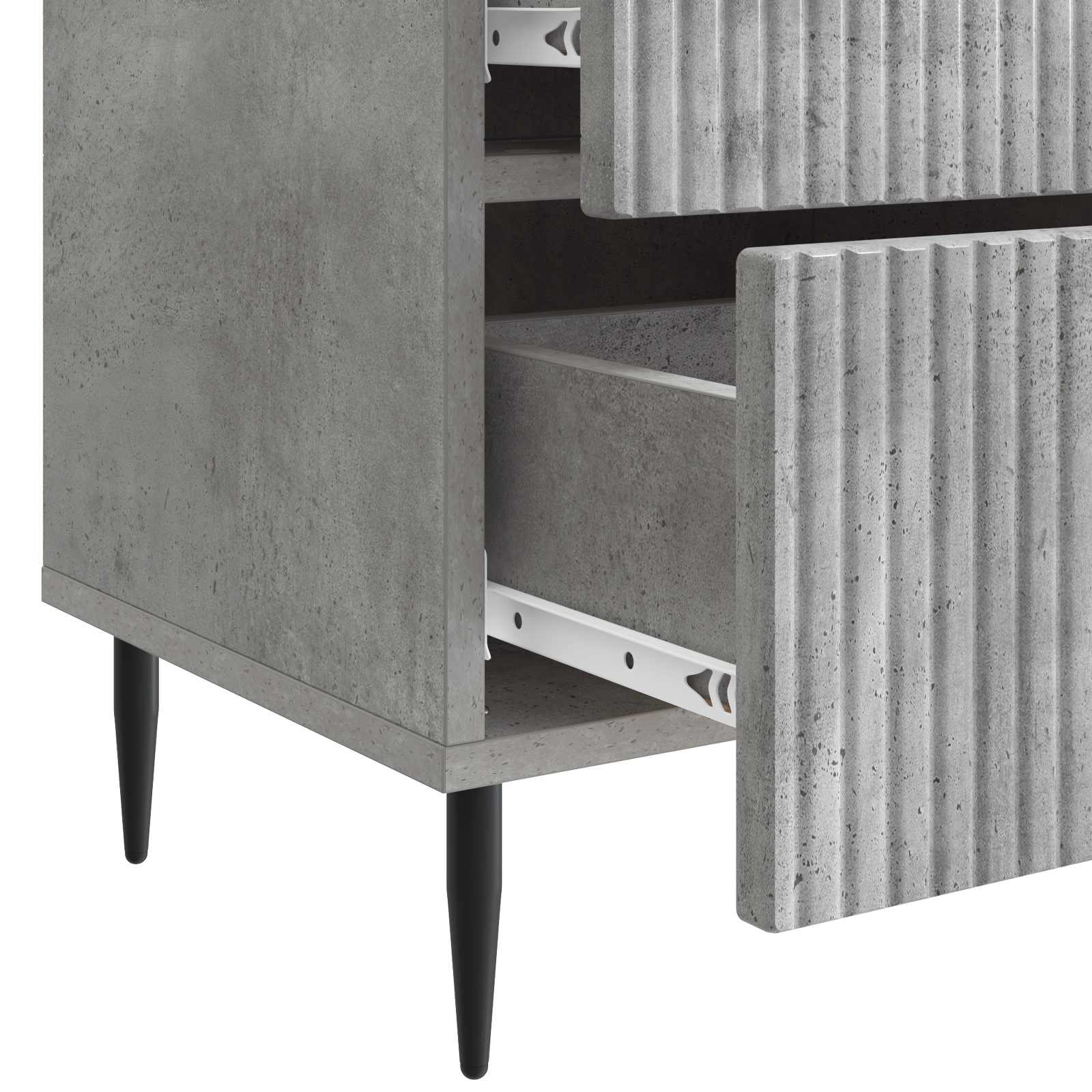 Armadio da Notte Grigio Cemento 43 x 34,5 x 47,5 cm