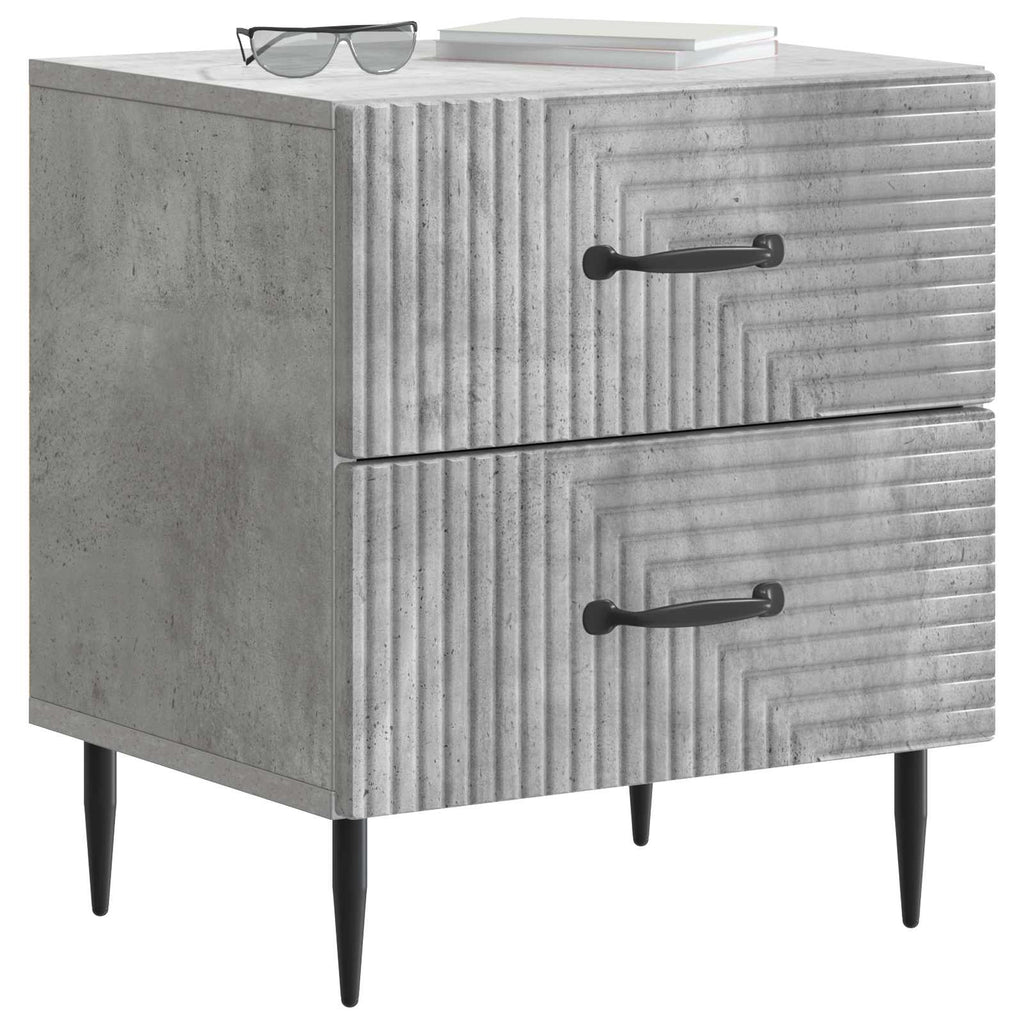 Armadio da Notte Grigio Cemento 43 x 34,5 x 47,5 cm