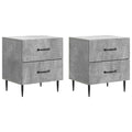 Armadio da Notte 2 pcs Grigio Cemento 43 x 34,5 x 47,5 cm