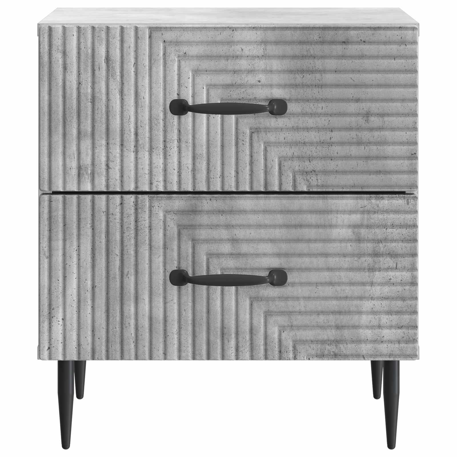 Armadio da Notte 2 pcs Grigio Cemento 43 x 34,5 x 47,5 cm