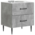 Armadio da Notte 2 pcs Grigio Cemento 43 x 34,5 x 47,5 cm