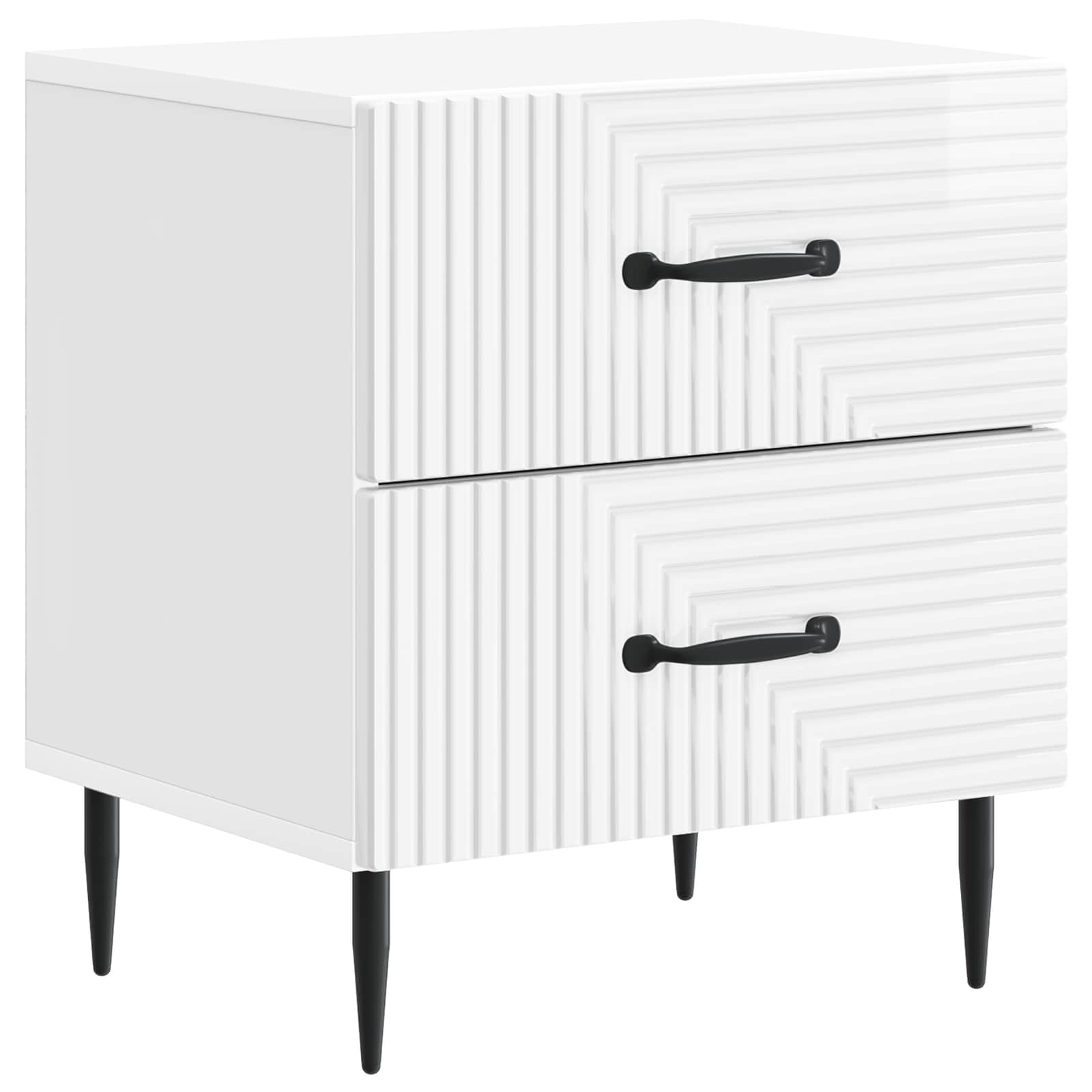 Armadio da Notte con cassetto Bianco Lucido 43 x 34,5 x 47,5 cm