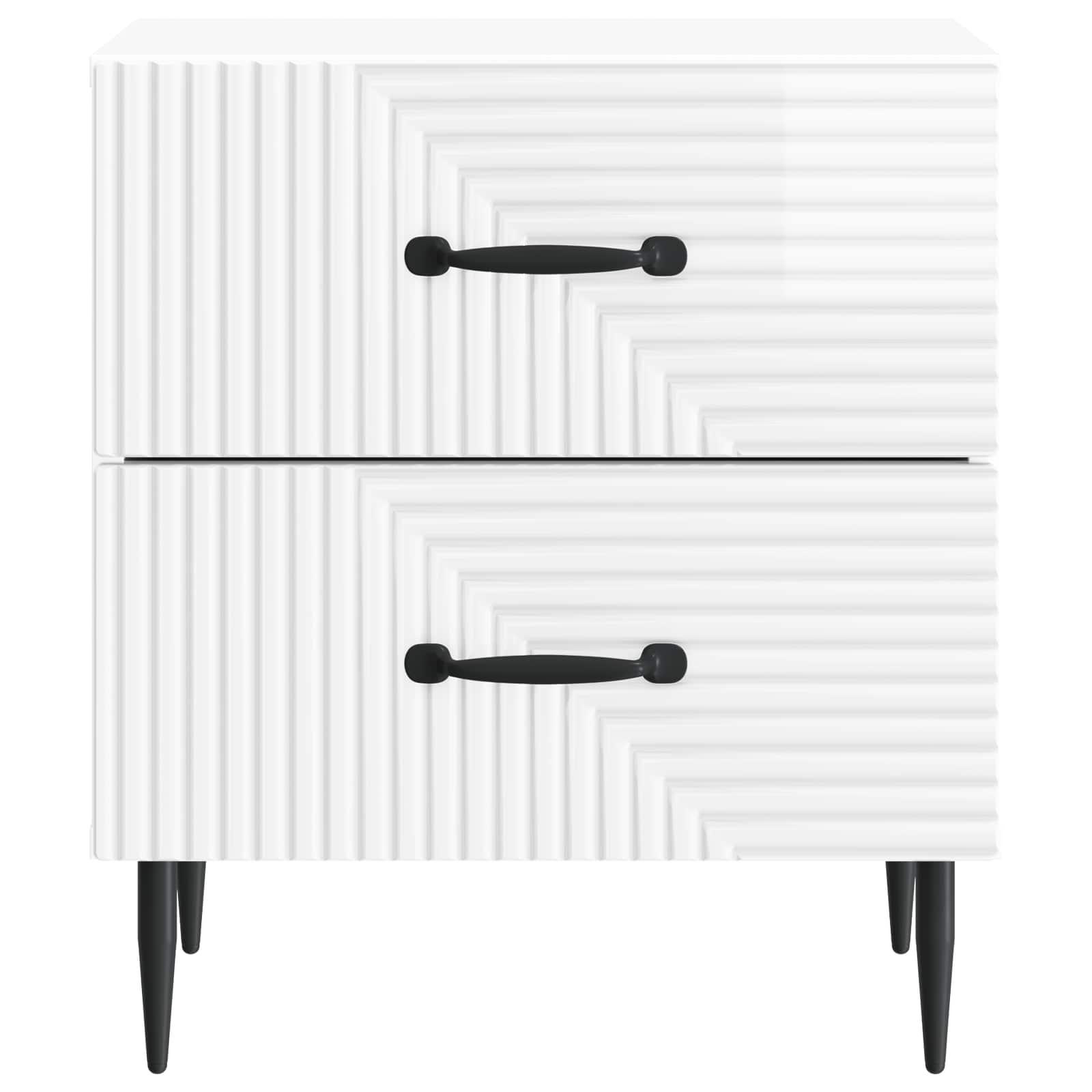 Armadio da Notte con cassetto Bianco Lucido 43 x 34,5 x 47,5 cm