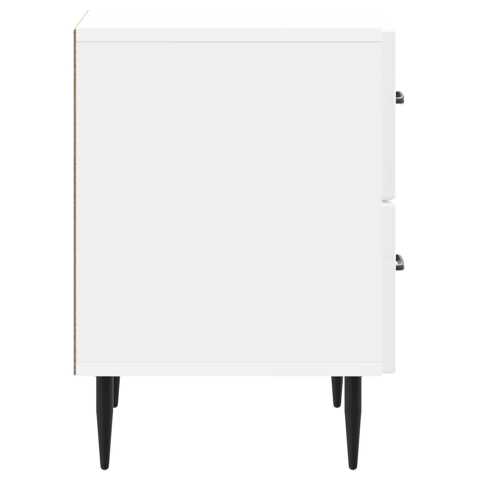 Armadio da Notte con cassetto Bianco Lucido 43 x 34,5 x 47,5 cm