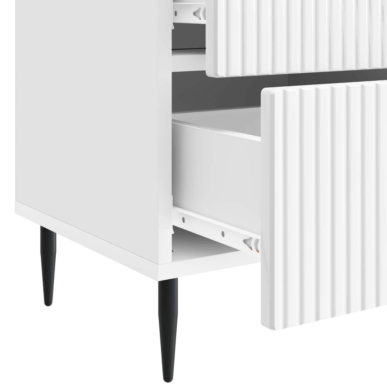 Armadio da Notte 2 pcs Bianco Lucido 43 x 34,5 x 47,5 cm