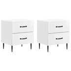 Armadio da Notte 2 pcs Bianco Lucido 43 x 34,5 x 47,5 cm
