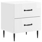 Armadio da Notte 2 pcs Bianco Lucido 43 x 34,5 x 47,5 cm
