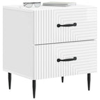 Armadio da Notte 2 pcs Bianco Lucido 43 x 34,5 x 47,5 cm