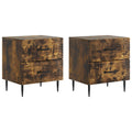 Armadio da Notte 2 pcs Rovere Fumo 43 x 34,5 x 47,5 cm