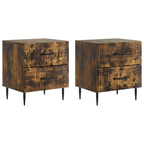 Armadio da Notte 2 pcs Rovere Fumo 43 x 34,5 x 47,5 cm