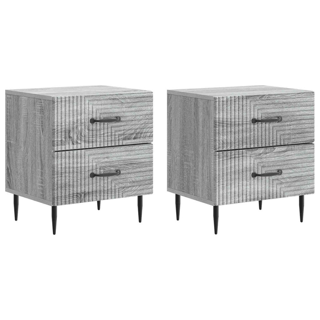 Armadio da Notte 2 pcs Grigio Sonoma 43 x 34,5 x 47,5 cm