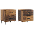 Armadio da Notte 2 pcs Legno antico 43 x 34,5 x 47,5 cm