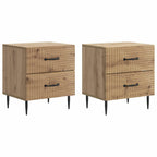 Armadio da Notte 2 pcs Rovere Artigianale 43 x 34,5 x 47,5 cm