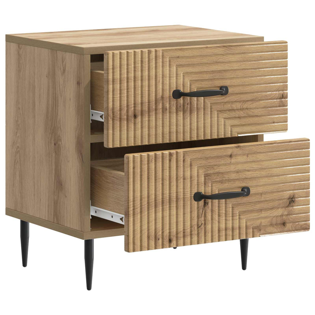 Armadio da Notte 2 pcs Rovere Artigianale 43 x 34,5 x 47,5 cm