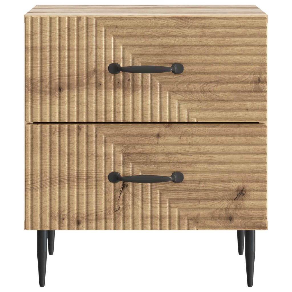 Armadio da Notte 2 pcs Rovere Artigianale 43 x 34,5 x 47,5 cm