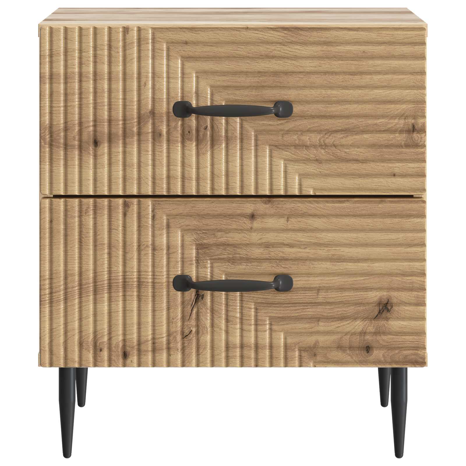 Armadio da Notte 2 pcs Rovere Artigianale 43 x 34,5 x 47,5 cm
