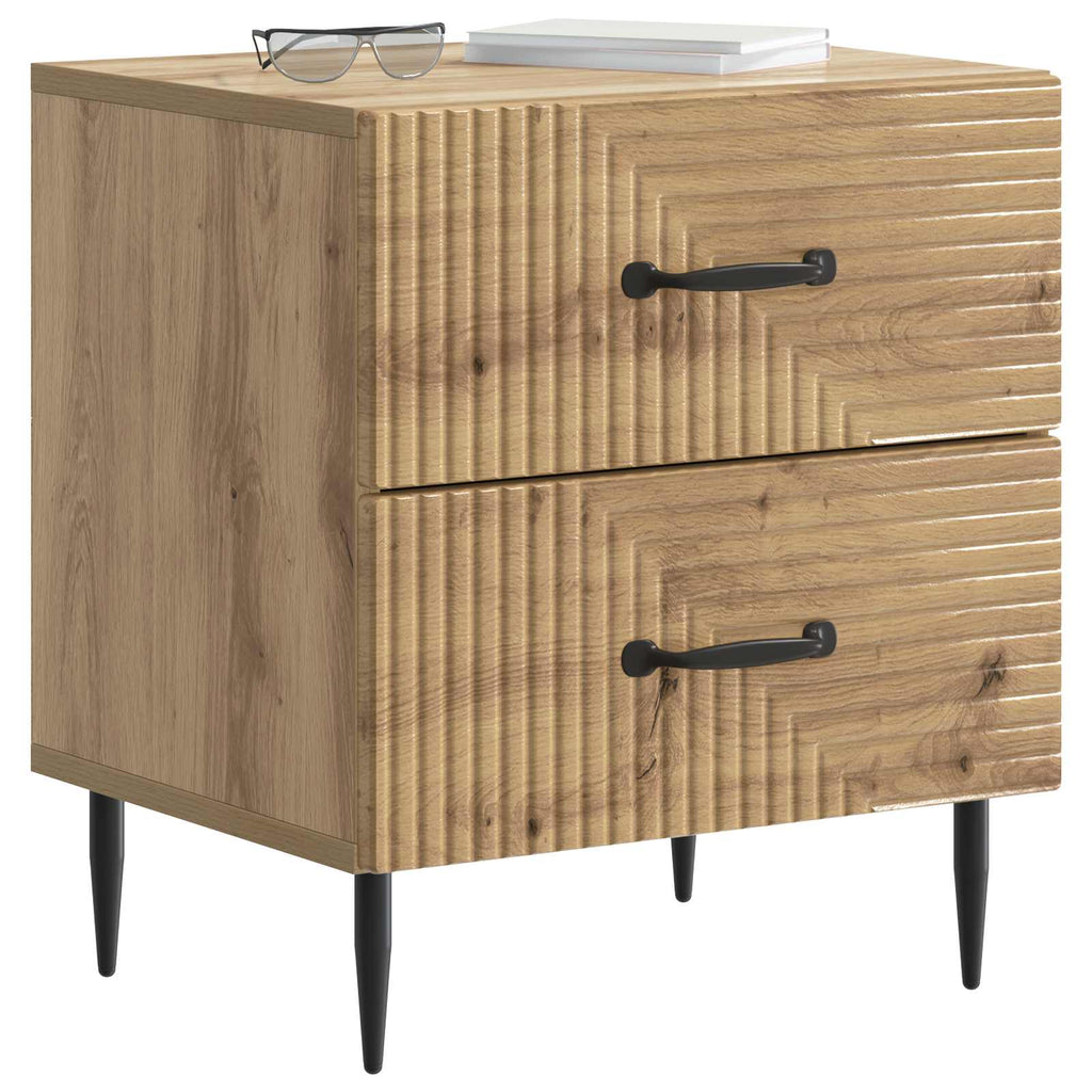 Armadio da Notte 2 pcs Rovere Artigianale 43 x 34,5 x 47,5 cm