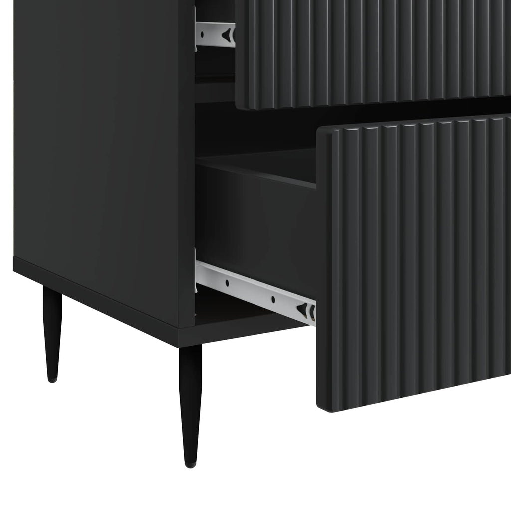 Armadio da Notte Nero 62 x 34,5 x 47,5 cm Legno ingegnerizzato