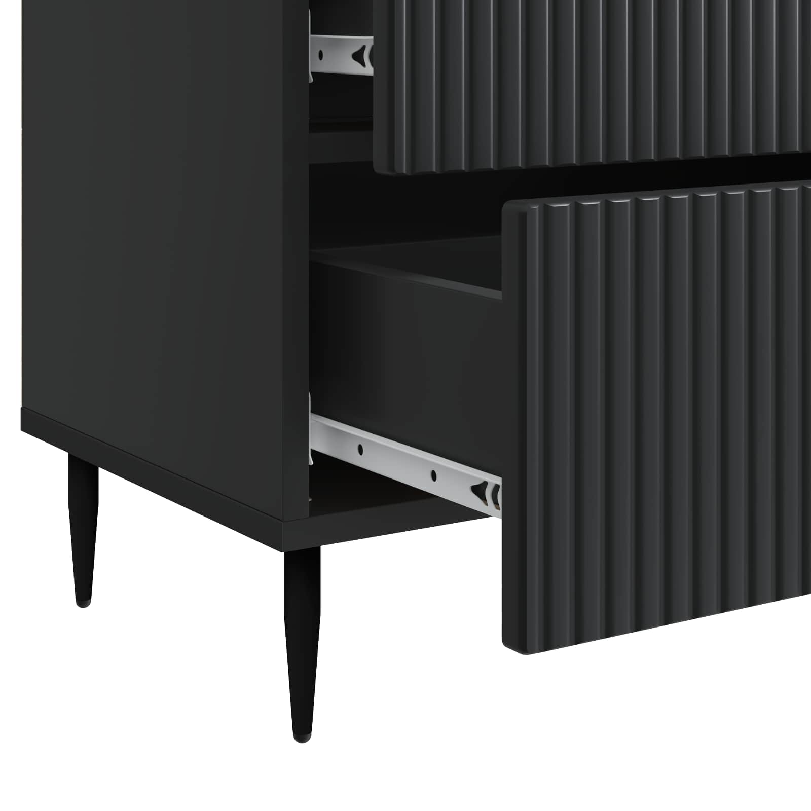 Armadio da Notte Nero 62 x 34,5 x 47,5 cm Legno ingegnerizzato