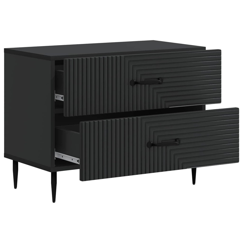Armadio da Notte Nero 62 x 34,5 x 47,5 cm Legno ingegnerizzato