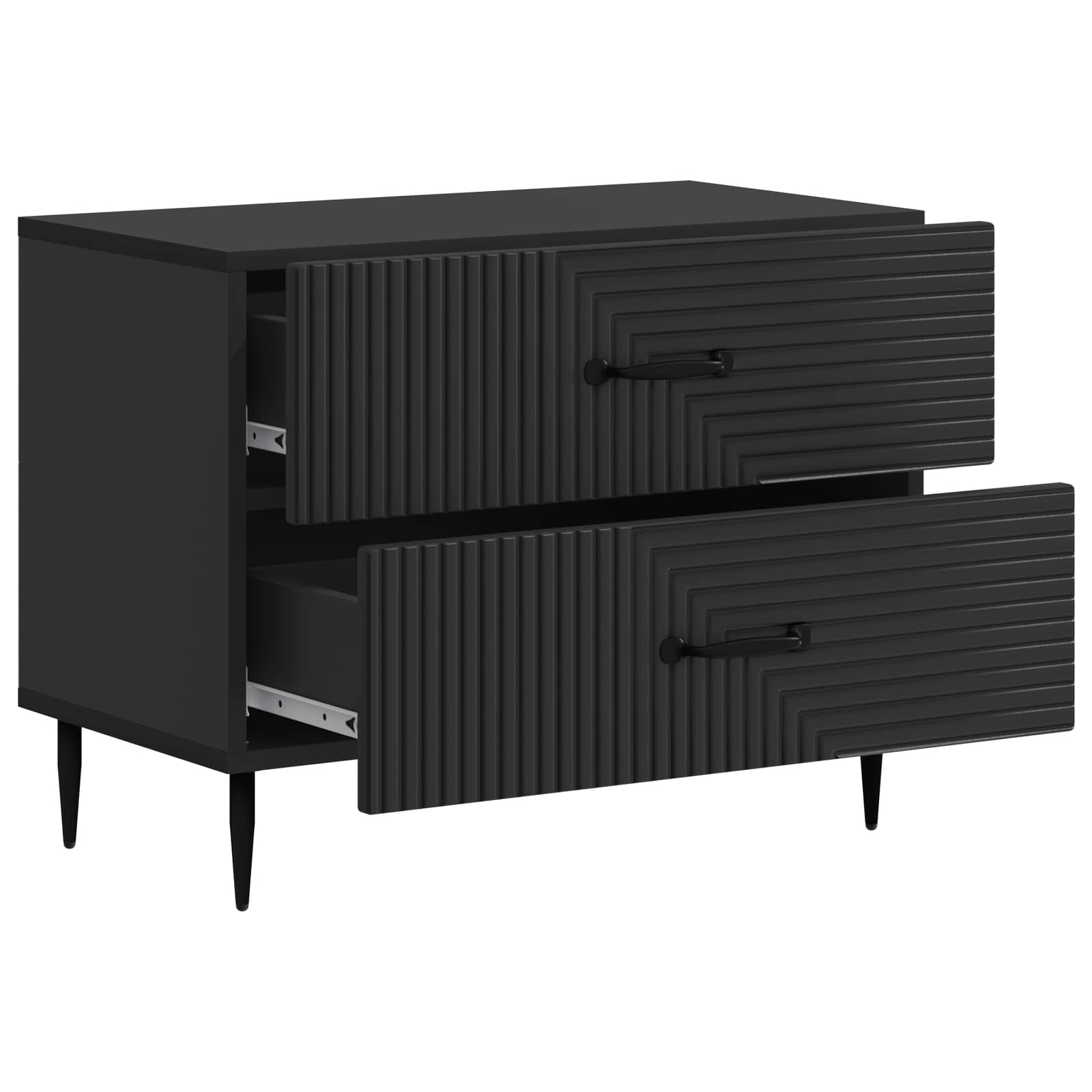 Armadio da Notte Nero 62 x 34,5 x 47,5 cm Legno ingegnerizzato
