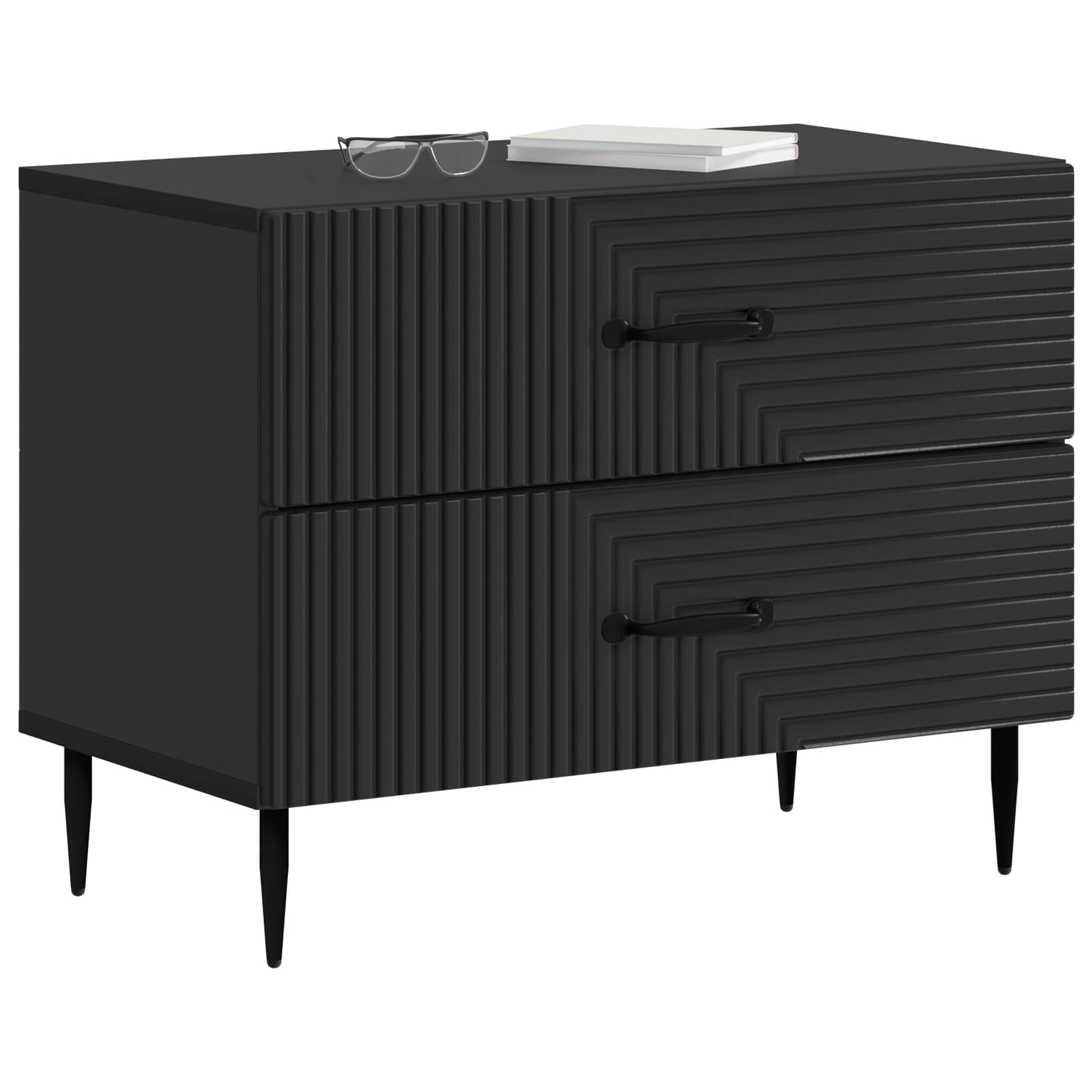 Armadio da Notte Nero 62 x 34,5 x 47,5 cm Legno ingegnerizzato