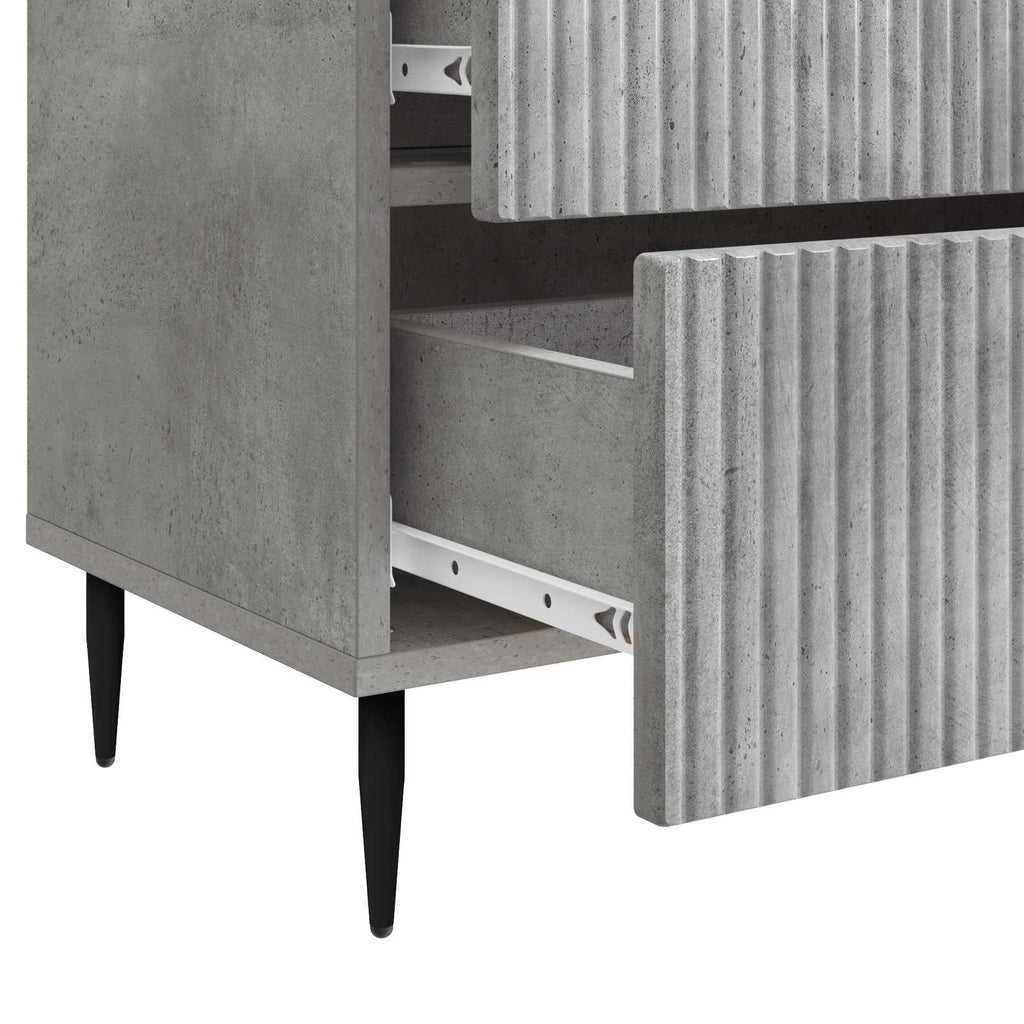 Armadio da Notte Grigio Cemento 62 x 34,5 x 47,5 cm