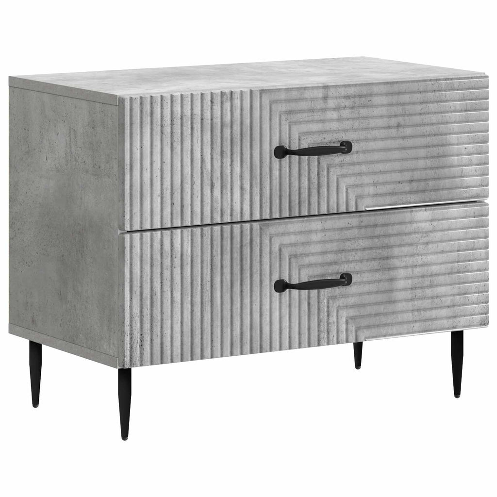 Armadio da Notte Grigio Cemento 62 x 34,5 x 47,5 cm