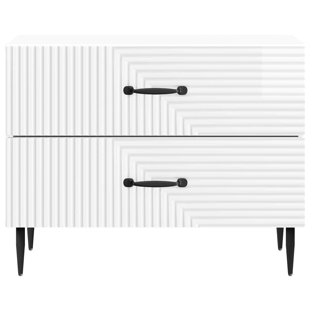 Armadio da Notte con cassetto Bianco Lucido 62 x 34,5 x 47,5 cm